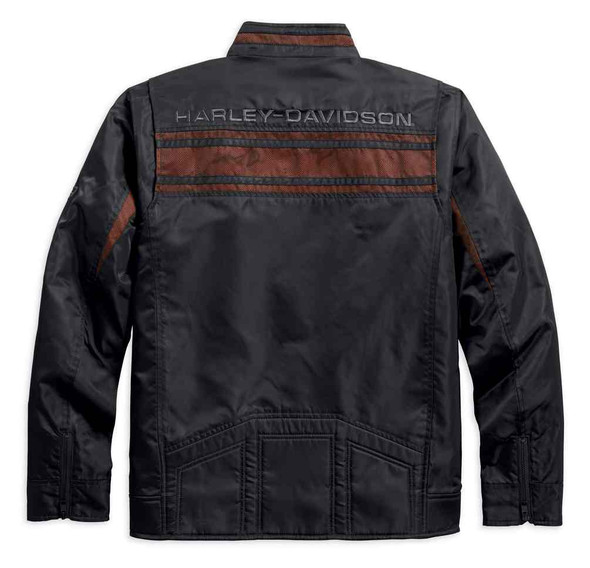 Harley-Davidson® Men's Lightweight Mesh Accent Nylon Jacket, Black