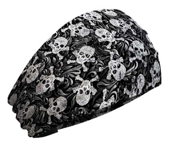 That's A Wrap Women's Swirly Skulls & Crossbones Knotty Band Headwrap, KB2815 - Wisconsin Harley-Davidson