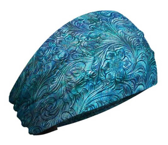 That's A Wrap Women's Tooled Leather Look Knotty Band Headwrap, KB3025-Blue - Wisconsin Harley-Davidson