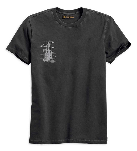 Harley-Davidson Men's Winged Patch Slim Fit Short Sleeve Tee, Black 96261-18VM - Wisconsin Harley-Davidson