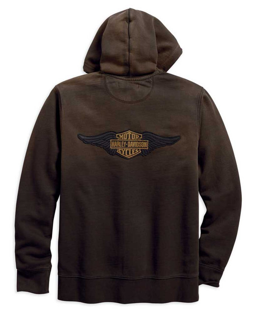 ジャケット・アウター Harley-DavidsonMileage Club / Distressed Harley-Davidson® Men's Felt Patch Distressed Slim Fit Zip-Up