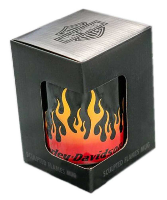 Harley-Davidson® Core Sculpted Flames Coffee Mug, 15 oz. - Black
