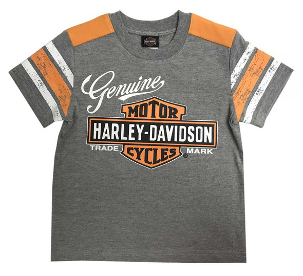 Harley-Davidson Little Boys' Genuine Short Sleeve Jersey Tee, Gray 1082827 - Wisconsin Harley-Davidson
