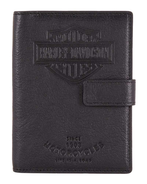 Harley-Davidson Bar & Shield Classic Passport Wallet, Genuine Leather HDMWA11490 - Wisconsin Harley-Davidson