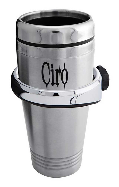 Ciro Chrome Cup Holders - Multiple Sizes & Mounts for Harley, Includes Cup - Wisconsin Harley-Davidson