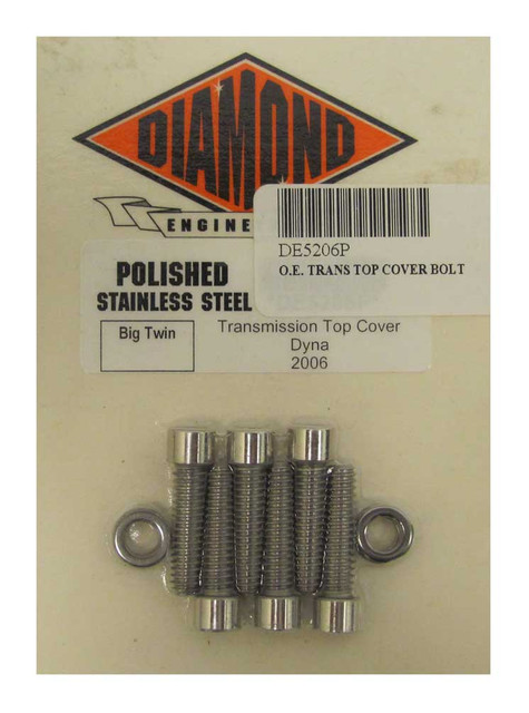 Diamond Engineering Polished Stainless Steel Transmission Top Cover Set DE5206P - Wisconsin Harley-Davidson