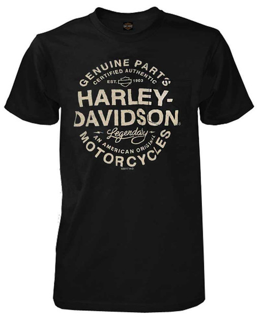 Harley-Davidson Men's On Rails Short Sleeve Chest Pocket T-Shirt - Black - Wisconsin Harley-Davidson