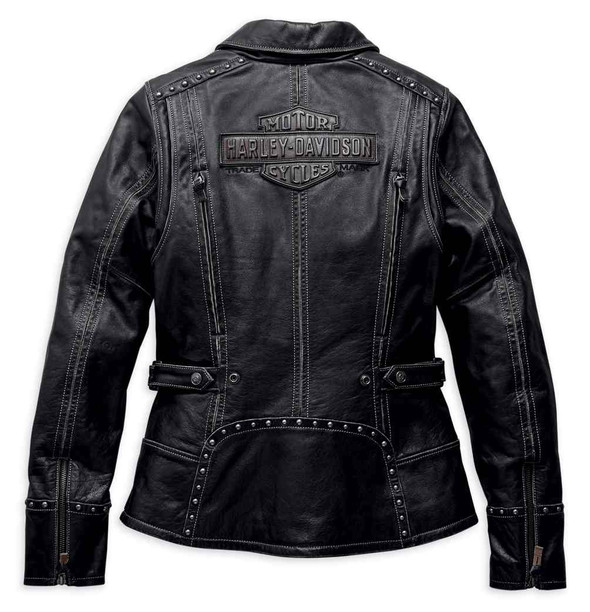 Harley-Davidson® Women's Intrepidity Vented Leather Jacket, Black