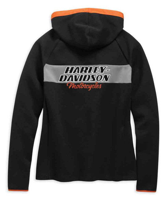 Harley-Davidson® Women's H-D Racing Zippered Knit Hoodie - Black