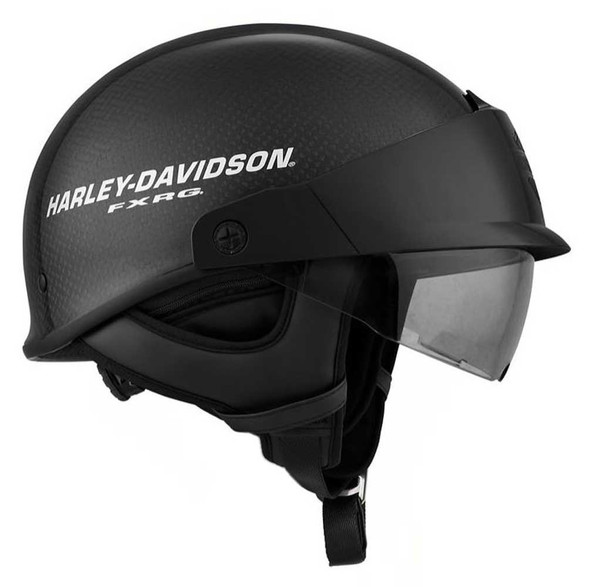 Harley-Davidson® Men's FXRG J07 Carbon Fiber Half Helmet, Gloss