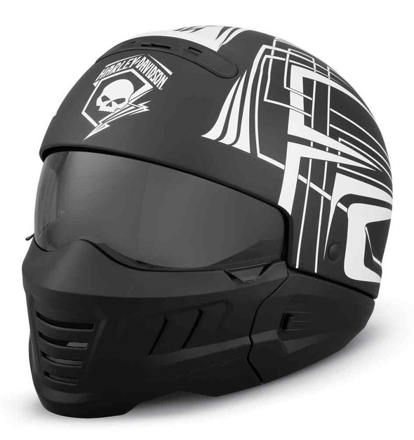 HarleyDavidson® Men's Skull Lightning 3in1 X04 Helmet, Matte Black