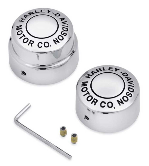 Harley-Davidson Motor Co. Rear Axle Nut Covers - Chrome Finish 41704-09 - Wisconsin Harley-Davidson