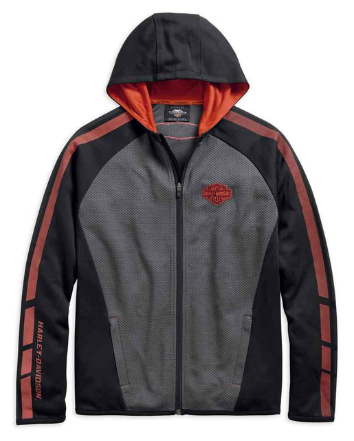 Harley-Davidson Men's Performance Wicking Colorblocked Hoodie 96545-19VM - Wisconsin Harley-Davidson