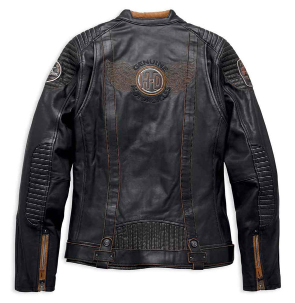 【SPERONE】Leather Wind Block Harley-Davidson® Women's Maize Vented Vintage Leather Jacket