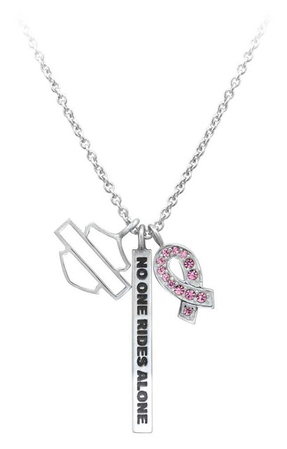 Harley-Davidson Women's Pink Label Three Charm Bar & Shield Necklace HPN003-18 - Wisconsin Harley-Davidson