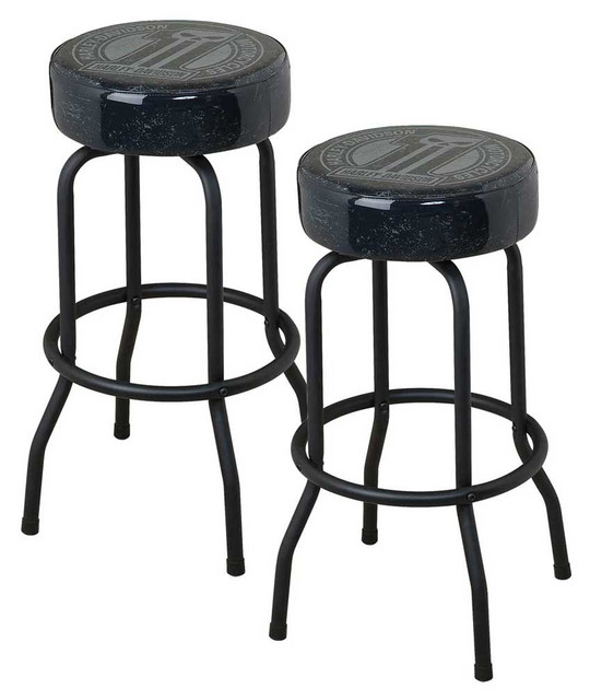 Harley-Davidson Bar Stools Custom #1 Skull 360 Degree Swivel HDL-12130 Set of 2 - Wisconsin Harley-Davidson