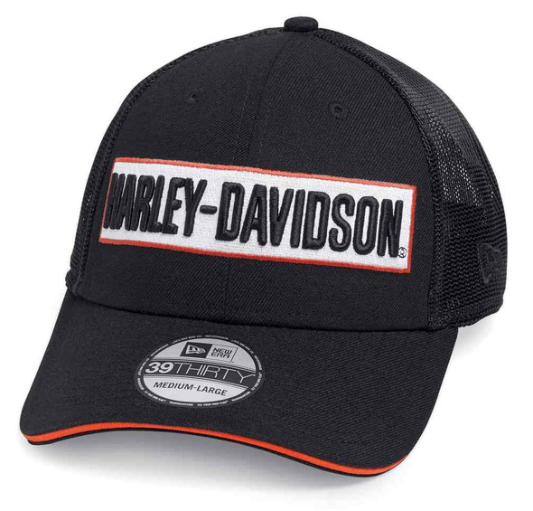Harley-Davidson Men's Embroidered 39THIRTY Trucker Cap, Black 99471-19VM - Wisconsin Harley-Davidson