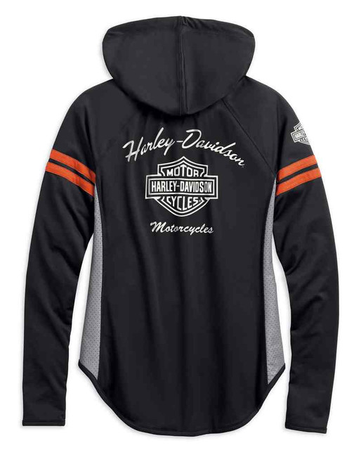 Harley-Davidson® Women's Performance Mesh Accent Hoodie, Black