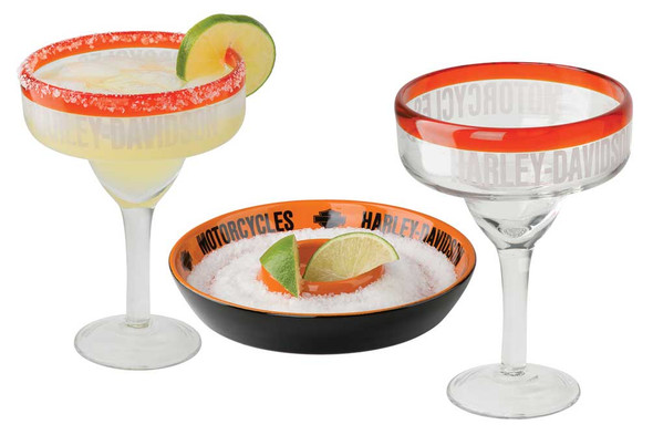 Harley-Davidson Wide Brim Margarita Glass Set, Set of 2 - 16 oz. HDL-18790 - Wisconsin Harley-Davidson