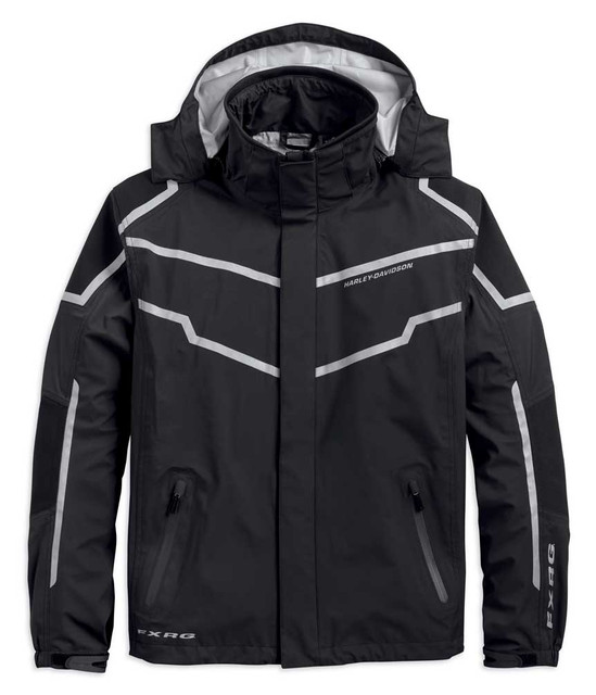 Harley-Davidson Men's FXRG Waterproof & Breathable Rain Jacket, Black 98102-19VM - Wisconsin Harley-Davidson