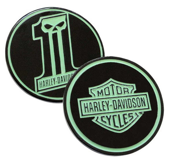 Harley-Davidson Glow in the Dark #1 Skull Challenge Coin, 1.75 in. 8003555 - Wisconsin Harley-Davidson