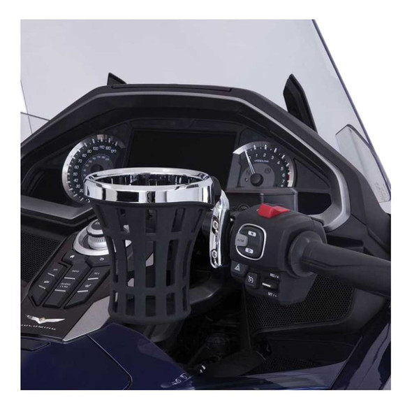 Ciro Goldstrike Big Ass Drink Holder w/ Right Side Accessory Mount, Chrome 58810 - Wisconsin Harley-Davidson