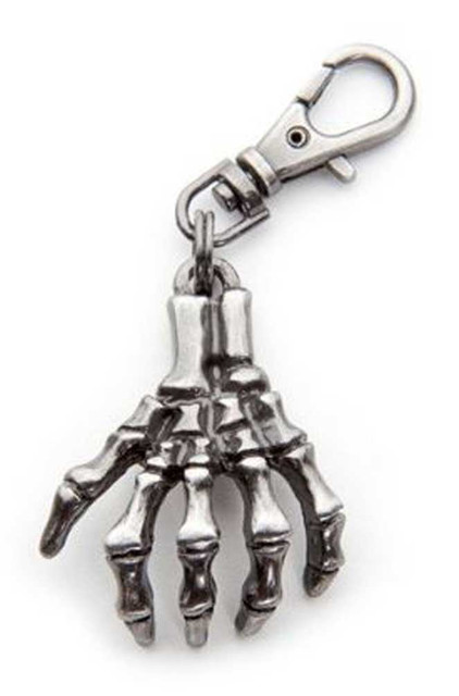 Unisex 3D Skeletal Hand Lobster Claw Clasp Zipper Pull, Pewter Color 61024 - Wisconsin Harley-Davidson