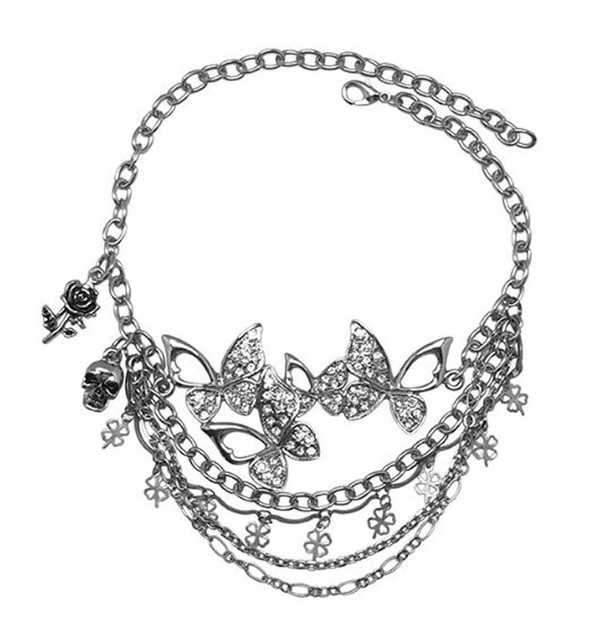 Women's Bling Butterfly Flight Boot Chain Jewelry With Crystal Pendant 09205 - Wisconsin Harley-Davidson