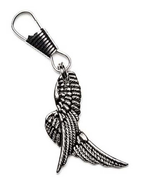 Unisex 3D Angel Wings Lobster Claw Clasp Zipper Pull, Pewter Color 61037 - Wisconsin Harley-Davidson