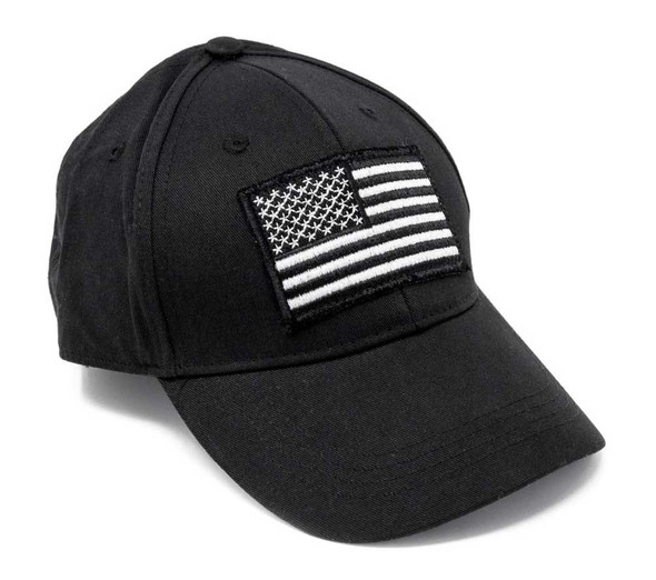 Unisex Embroidered Ride Free American Flag Black Baseball Cap, Adjustable 52007 - Wisconsin Harley-Davidson