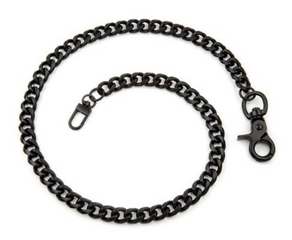 Unisex Stainless Steel Matte Black Single-Row Pattern 28 in. Wallet Chain 60008 - Wisconsin Harley-Davidson