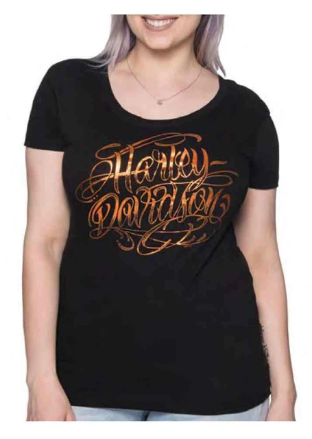 Harley-Davidson Women's Ready Or Not Foiled Short Sleeve Cotton Tee - Black - Wisconsin Harley-Davidson