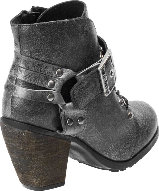 grey leather booties