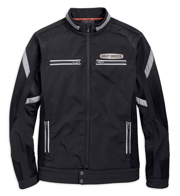 Harley-Davidson Men's Performance Soft Shell & Mesh Jacket - Black 97518-19VM - Wisconsin Harley-Davidson