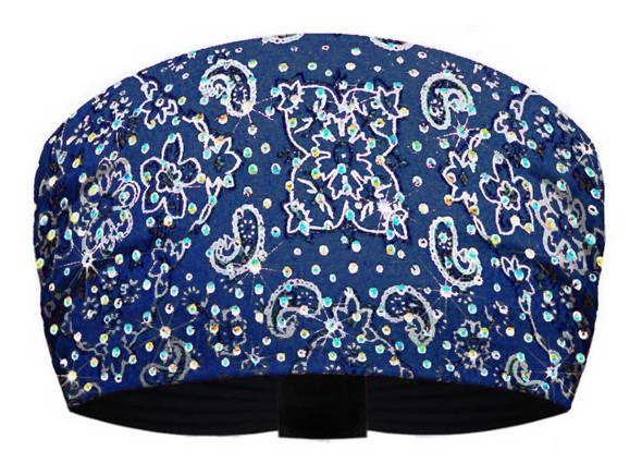 That's A Wrap Women's Bling Foil Bandana Paisley Knotty Band - Navy Blue KB1635R - Wisconsin Harley-Davidson