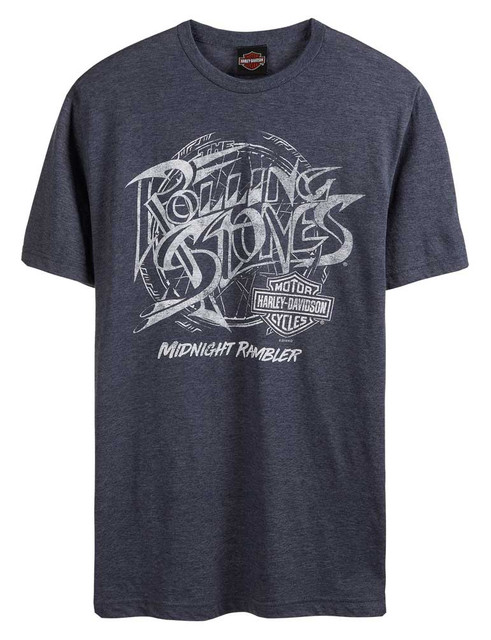 Harley-Davidson Men's Rolling Stones Midnight Rambler Short Sleeve T-Shirt, Blue - Wisconsin Harley-Davidson