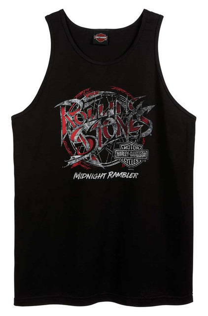 Harley-Davidson Men's Rolling Stones Midnight Rambler Sleeveless Tank Top, Black - Wisconsin Harley-Davidson