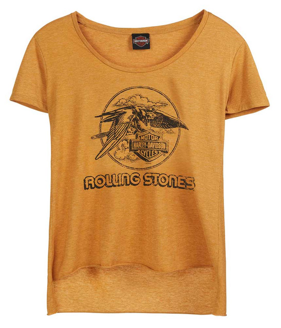 Harley-Davidson Women's Rolling Stones Jet Eagle Short Sleeve High-Low Hem Tee - Wisconsin Harley-Davidson