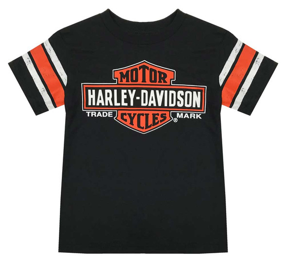 Harley-Davidson Little Boys' Interlock Distressed Short Sleeve T-Shirt, Black - Wisconsin Harley-Davidson