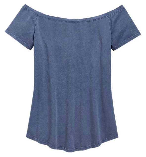 Harley-Davidson® Women's Winged Cross Wide Neckline Tee