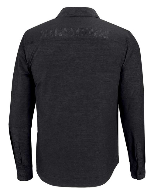 Harley-Davidson® Men's Zip-Front Stretch Slim Long Sleeve Shirt