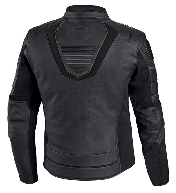 Harley-Davidson® Men's Watt Slim Fit Vented Leather Jacket - Black