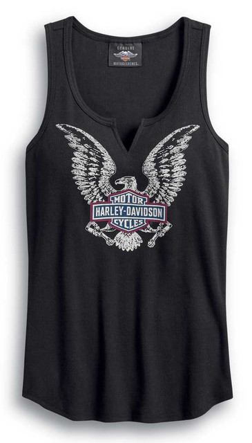 Harley Davidson® Womens Freedom Notch Neck Sleeveless Tank Black 99044 20vw Wisconsin 