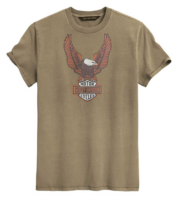 Harley-Davidson Men's H-D Eagle Slim Fit Short Sleeve Tee, Tan 99023-20VM - Wisconsin Harley-Davidson