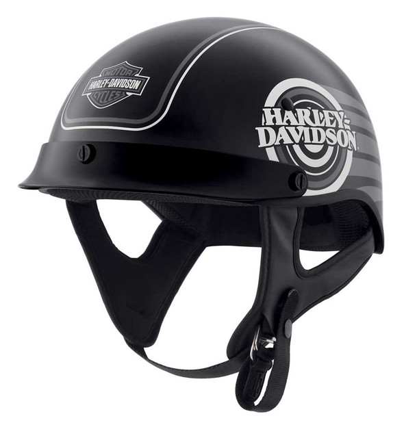 Harley-Davidson Men's Ultra M04 Wicking Half Helmet, Black/Silver 98111-20VX - Wisconsin Harley-Davidson