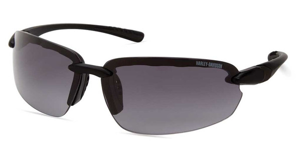 Harley-Davidson Men's Semi-Rimless Sunglasses, Matte Black Frame & Smoke Lenses - Wisconsin Harley-Davidson