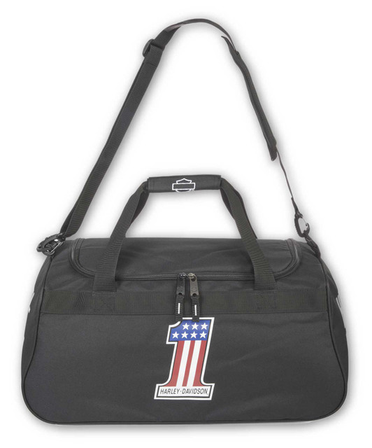 Harley-Davidson® #1 RWB Logo Sports Duffel Bag w/ Strap - Black