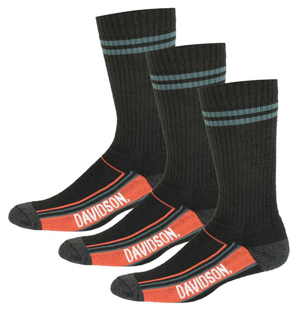 Harley-Davidson Mens Vented Wool Performance Riding Socks, 3 Pairs D99236270-001 - Wisconsin Harley-Davidson