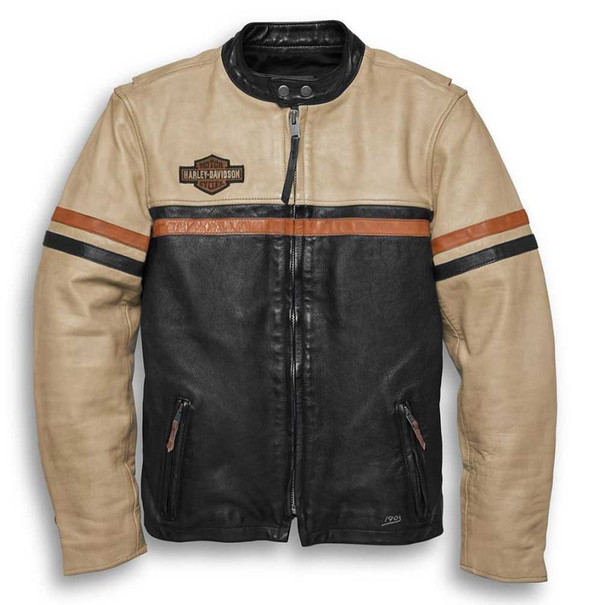 Harley-Davidson Mens #1 Racing Mid-Weight Colorblocked Leather Jacket 97013-20VM - Wisconsin Harley-Davidson