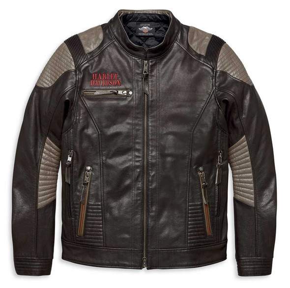 Harley-Davidson Mens Exhort Mid-Weight Buffalo Leather Layered Jacket 97006-20VM - Wisconsin Harley-Davidson